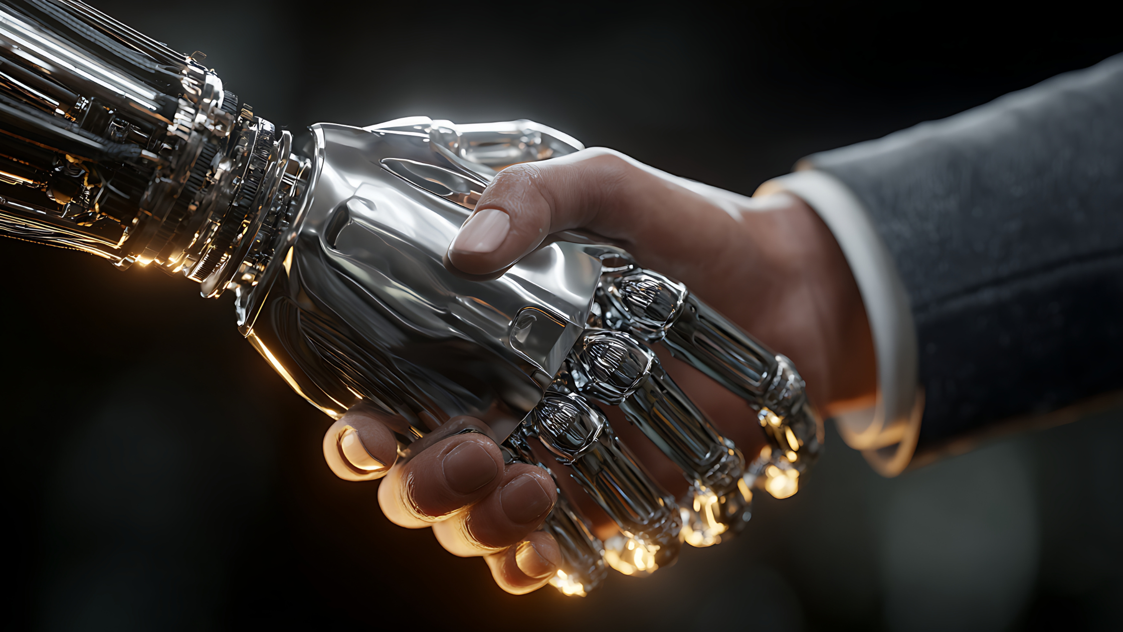 Handshake with Businessman and AI